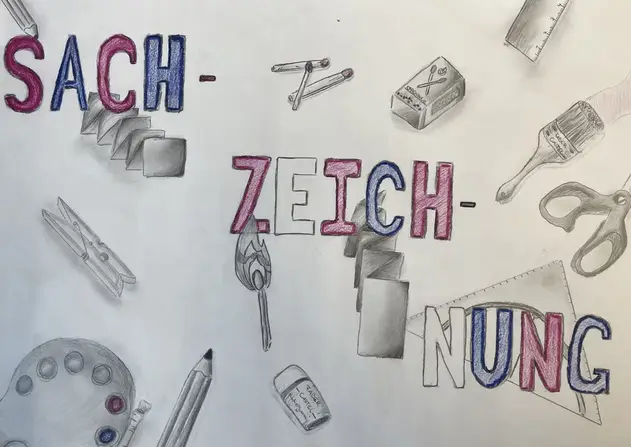 Parallelperspektive und das realistische Darstellen von Alltagsgegenständen mit Bleistift - 7E